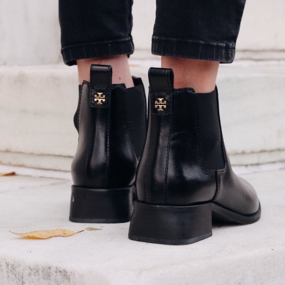New TORY BURCH Casual Chelsea Leather Ankle Boots - Picture 2 of 16